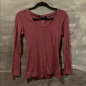 Maroon gap long sleeved shirt with gold buttons